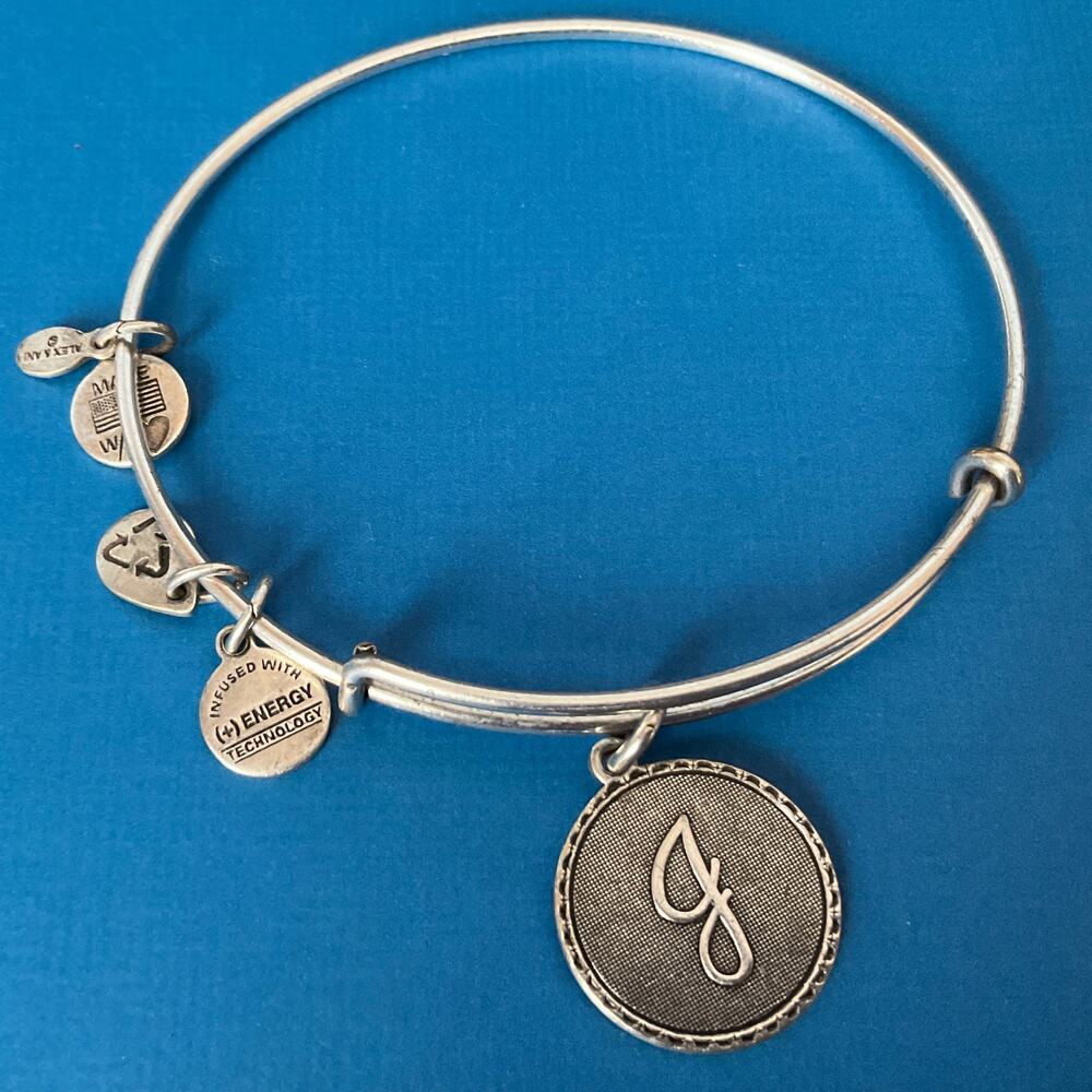 ALEX & ANI "J" Charm Bangel Bracelet